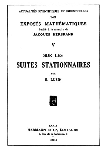 Sur les suites stationnaires