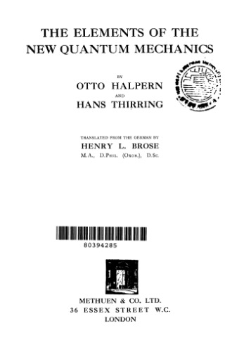 The elements of the new quantum mechanics