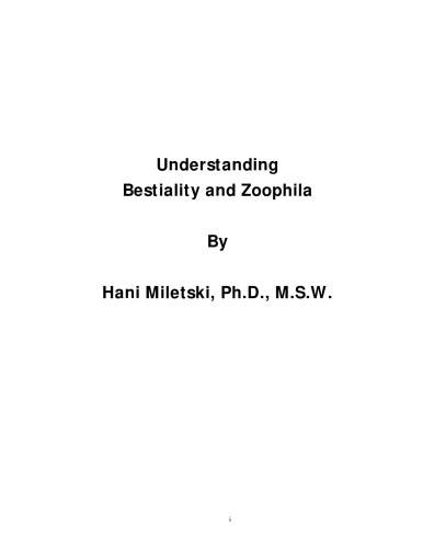 Understanding Bestiality and Zoophilia