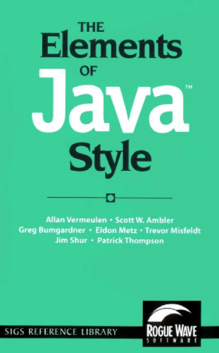 The Elements of Java Style (SIGS Reference Library)
