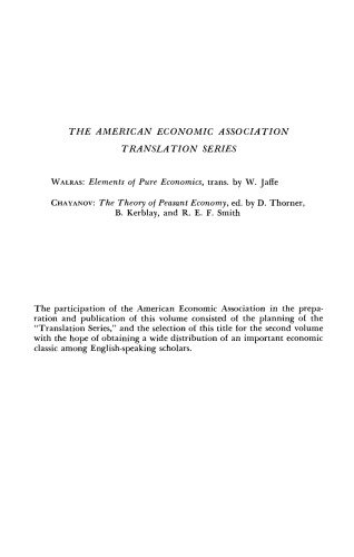 The Theory of the Peasant Economy