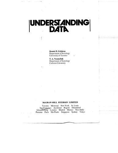 Understanding Data (McGraw-Hill Ryerson series in Canadian sociology)