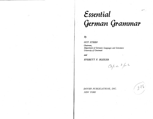 Essential German Grammar