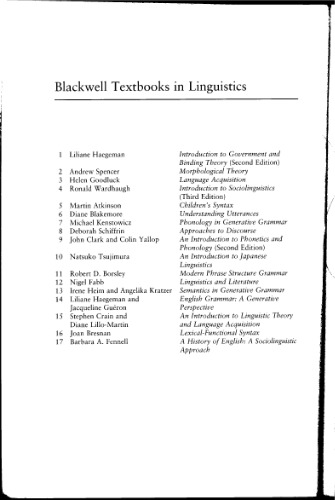 Lexical-Functional Syntax (Blackwell Textbooks in Linguistics)