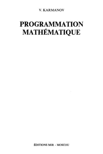 Programmation mathématique