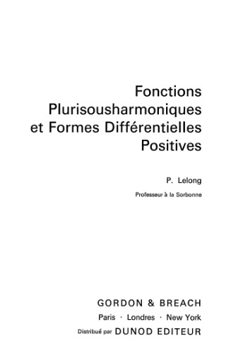 Fonctions plurisousharmoniques et formes différentielles positives