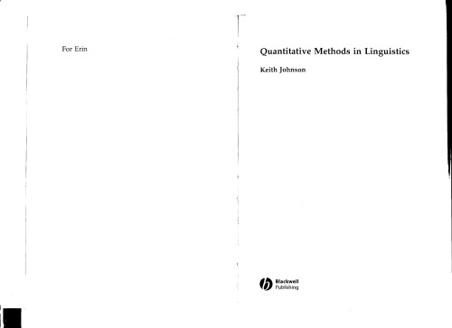 Quantitative Methods in Linguistics