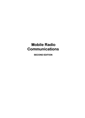 Mobile Radio Communications, Second Edition