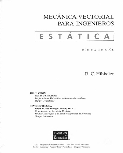 Mecánica vectorial para ingenieros : estática