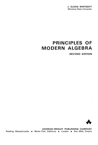 Principles of Modern Algebra, Second Edition