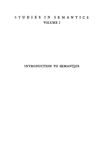 Introduction to Semantics