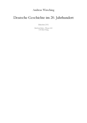 Deutsche Geschichte im 20. Jahrhundert  GERMAN