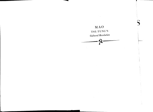 Mao Tse-tung's Cultural Revolution