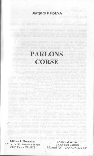 Parlons corse : Langue et culture