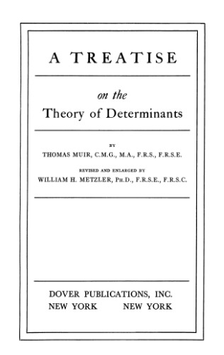 A Treatise on the Theory of Determinants