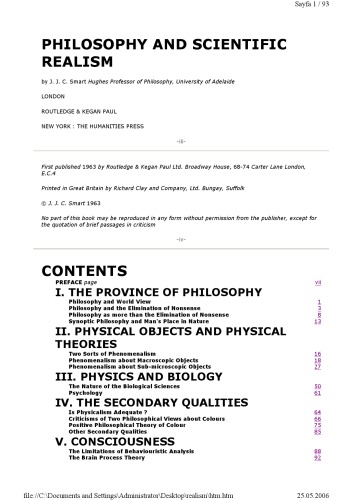 Philosophy and Scientific Realism