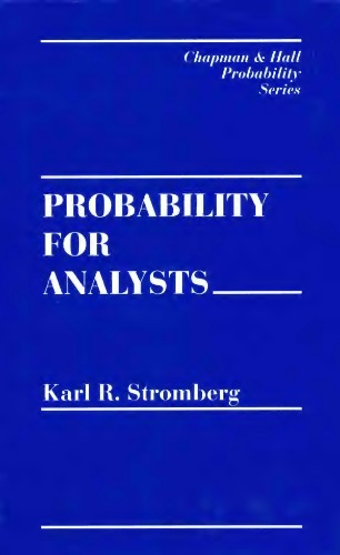 Probability for Analysts (Chapman & Hall CRC Probability Series)