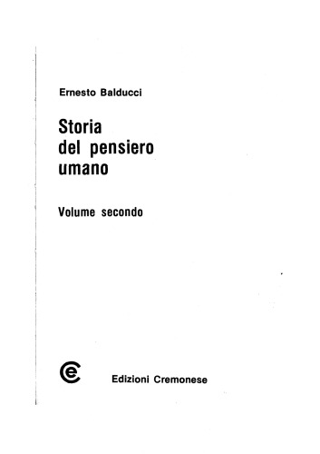 Storia del pensiero umano. Il pensiero moderno