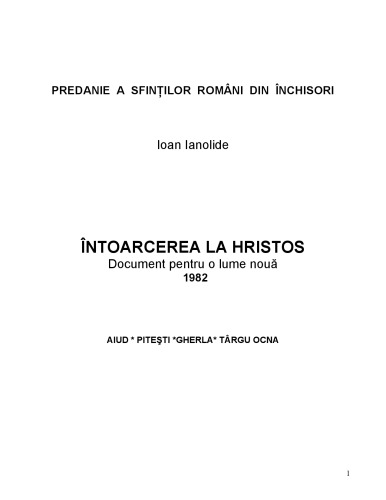 Intoarcerea la Hristos