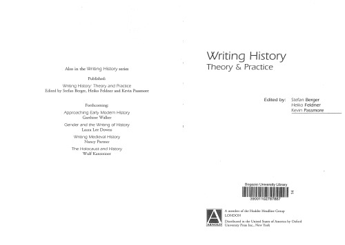 Writing History: Theory and Practice