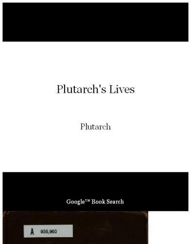 Plutarch's Lives (Volume 11)