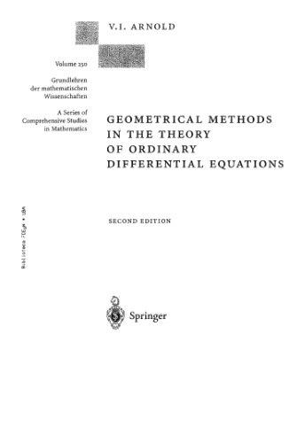 Geometrical Methods in the Theory of Ordinary Differential Equations