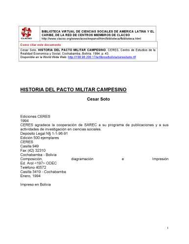 Historia del Pacto Militar Campesino