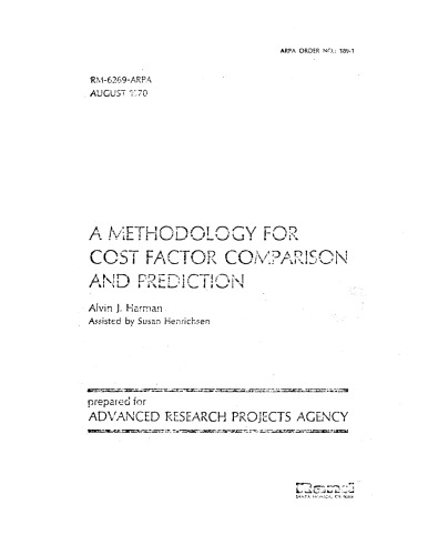 A methodology for cost factor comparison and prediction