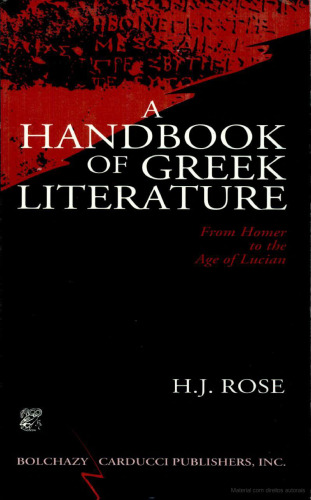 A Handbook of Greek Literature: From Homer to the Age of Lucian