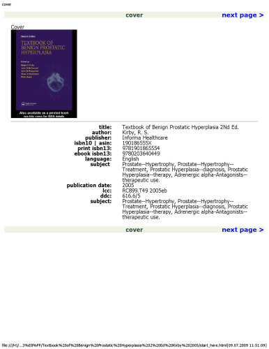 Textbook of Benign Prostatic Hyperplasia
