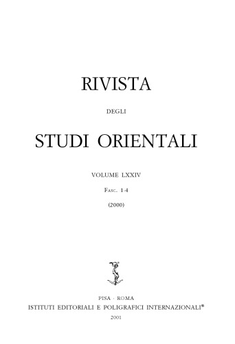 Rivista degli studi orientali. Annate 2000-2007