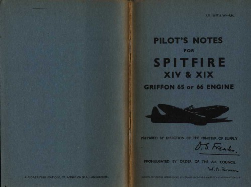 Pilots notes for Spitfire XIV  XIXGriffon 65 or 66 Engine