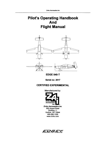 Pilots Operating Handbook And Flight Manual EDGE 540-T 