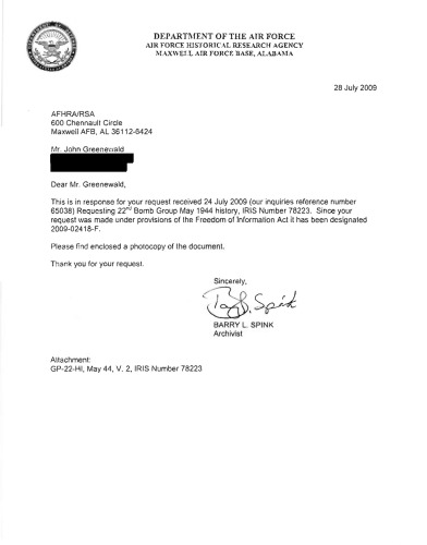 History of the 22nd Bombardment Group - May 1944