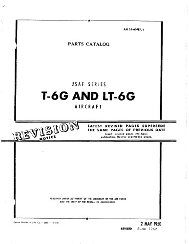 Parts Catalog. USAF Series. T-6G and LT-6G Aircraft