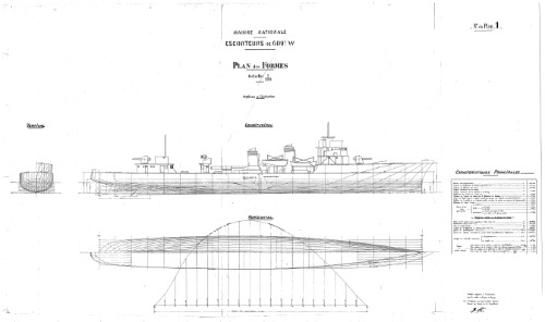 Les dessins de navires de la marine française - LA FLORE 1935