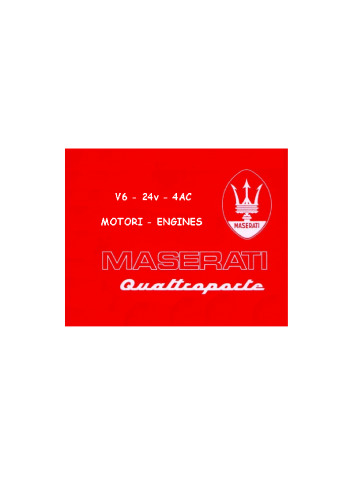 Maserati Biturbo Quattroporte IV - V6 2.0  2.8 Engine Service Manual
