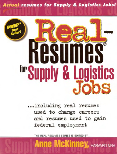 Real-Resumes for Supply  Logistics Jobs