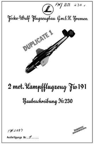 Fw 191 Baubeschreibung Nr.230