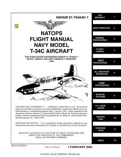 NATOPS Flight Manual, Navy Model T-34C Aircraft