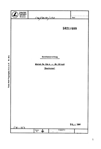 Mistel Projekt Ta 154 A - Fw 190 A-8 Beethoven