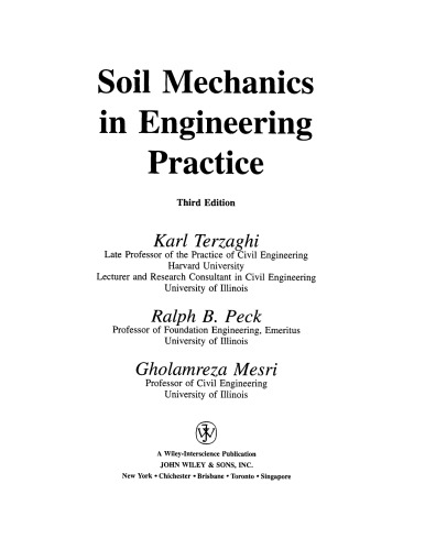 Soil Mechanics in Engineering Practice