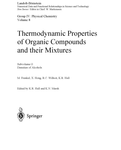 Densities of Alcohols