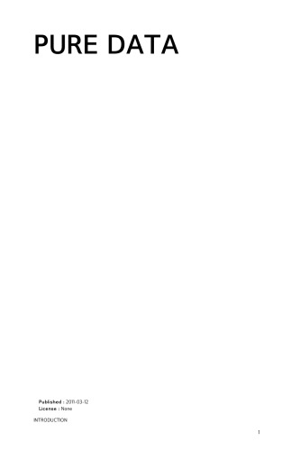 Pure Data Official Manual