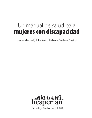 Un Manual de Salud Para Mujeres Con Discapacidad