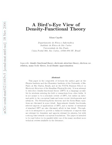 Bird's-Eye View of Density-Functional Theory