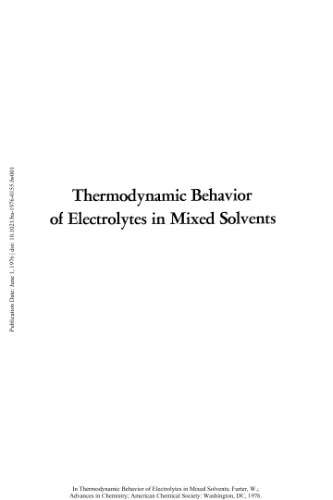 Thermodynamic Behavior of Electrolytes in Mixed Solvents