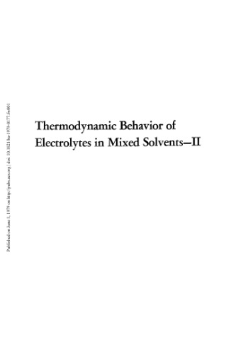 Thermodynamic Behavior of Electrolytes in Mixed Solvents-II