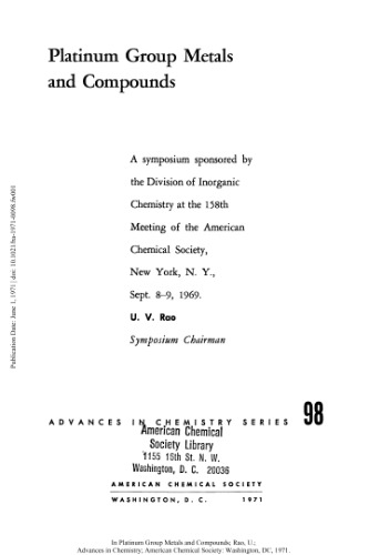 Platinum Group Metals and Compounds