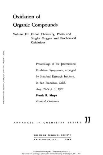 Oxidation of Organic Compounds vol.III